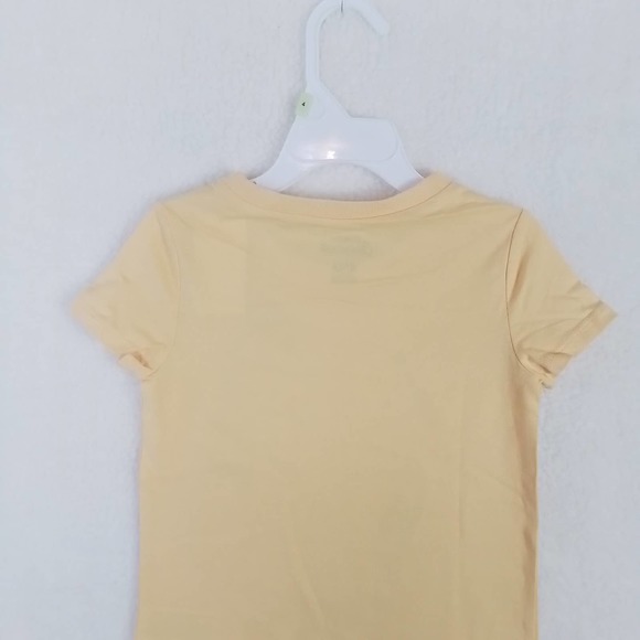 Oshkosh Short Sleeve Cotton Tee T-Shirt Girl's Size 4 Yellow w/ Art Theme - Picture 6 of 10